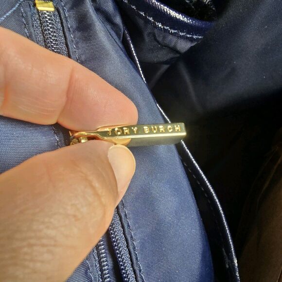 Tory Burch Billy Nylon Messenger Diaper Baby Bag Navy Crossbody Adjustable - Picture 5 of 11